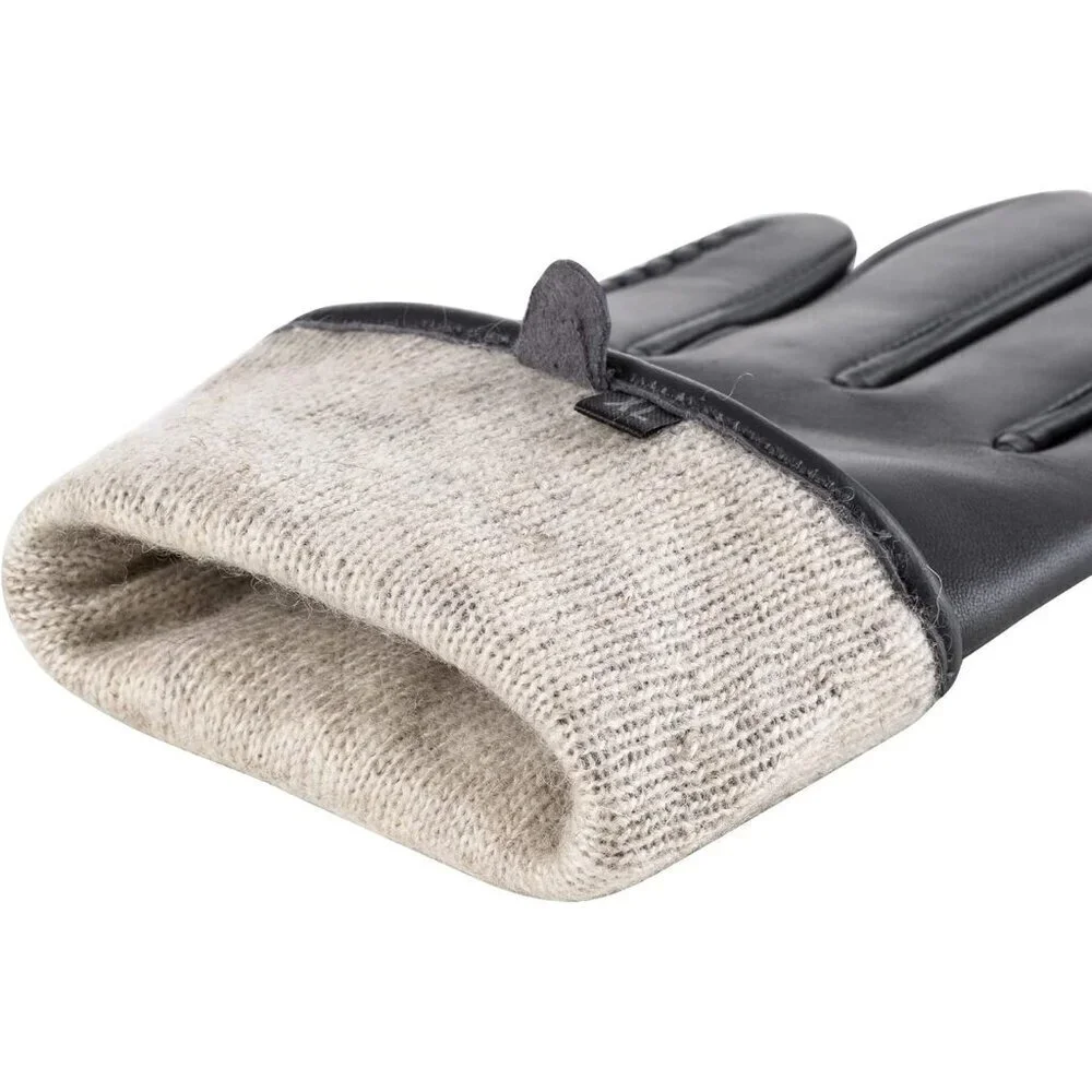 Women's Genuine Sheepskin Leather Gloves Winter Warm  Driving Dress Gloves Grey